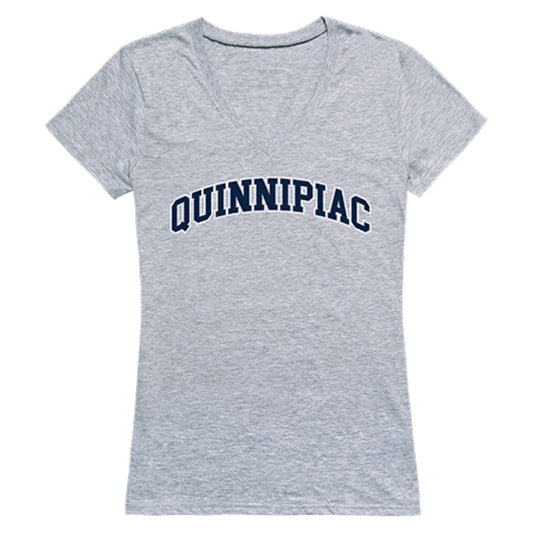 QU Quinnipiac University Game Day Womens T-Shirt Heather Grey-Campus-Wardrobe