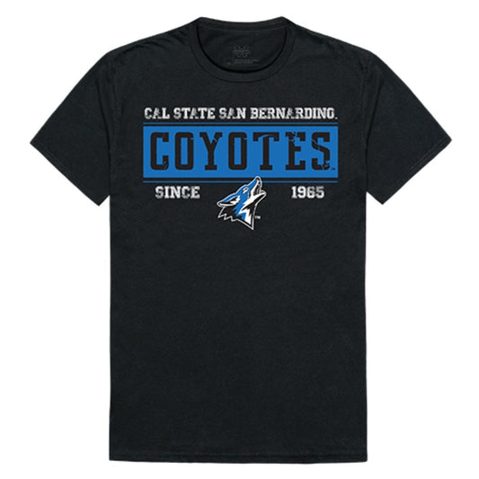 CSUSB Cal State University San Bernardino Coyotes NCAA Established Tees t-Shirt Black-Campus-Wardrobe