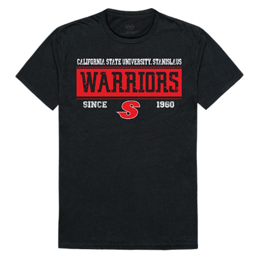 Cal State University Stanislaus Warriors NCAA Established Tees T-Shirt Black-Campus-Wardrobe