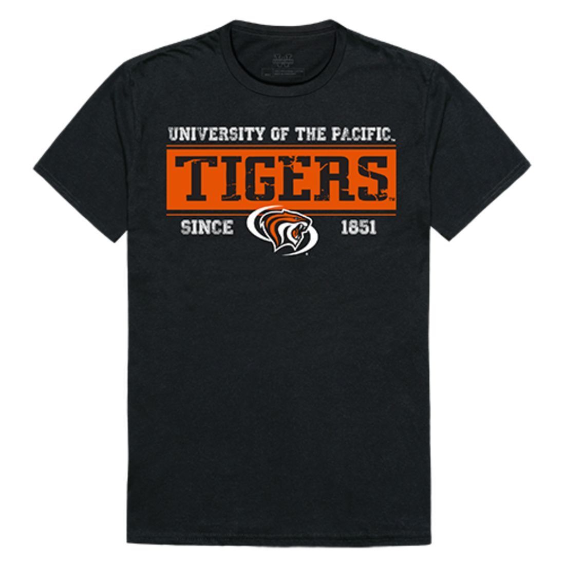 University of the Pacific Tigers NCAA Established Tees T-Shirt Black-Campus-Wardrobe