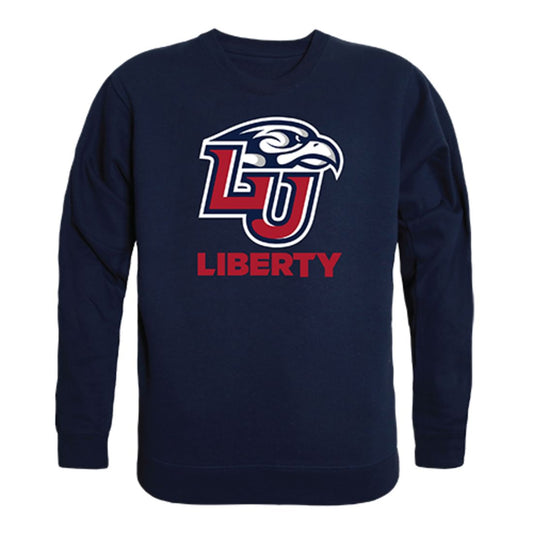 Liberty University Flames Crewneck Pullover Sweatshirt Sweater Navy-Campus-Wardrobe