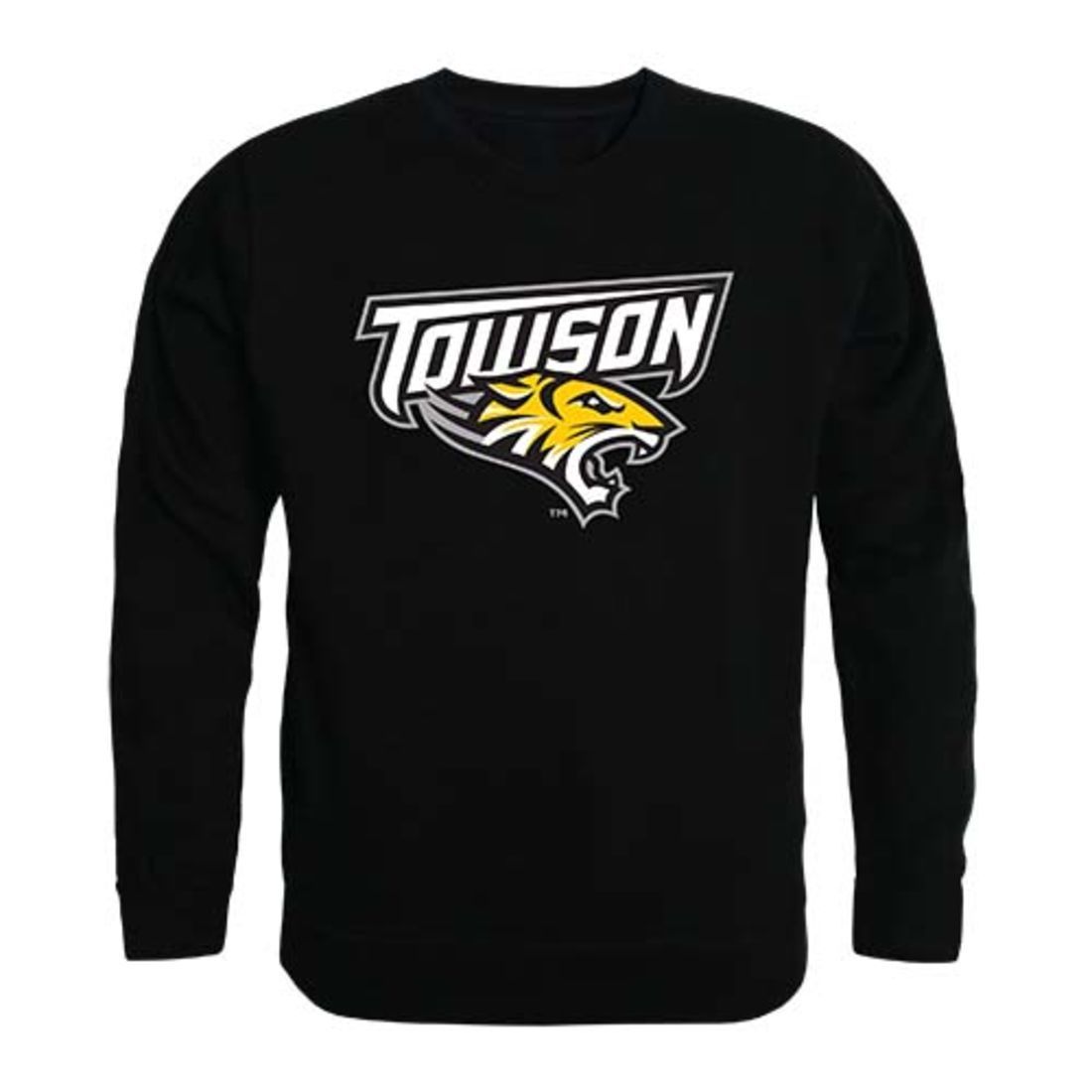 Towson University Tigers Crewneck Pullover Sweatshirt Sweater Black-Campus-Wardrobe