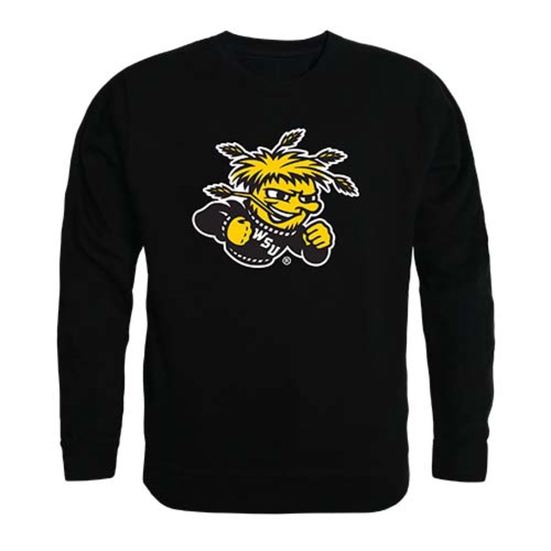 Wichita State University Shockers Crewneck Pullover Sweatshirt Sweater Black-Campus-Wardrobe