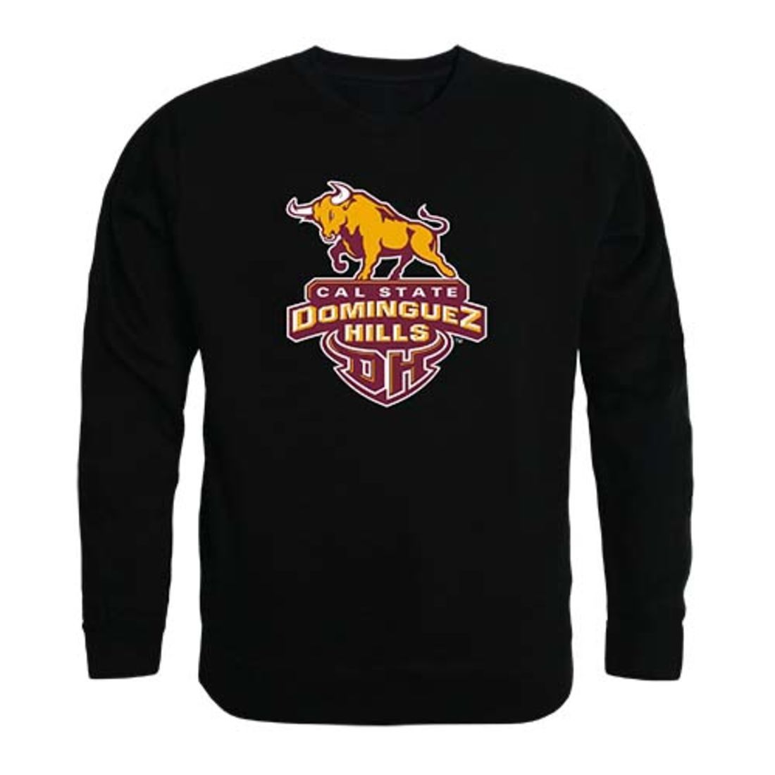 CSUDH California State University Dominguez Hills Toros Crewneck Pullover Sweatshirt Sweater Black-Campus-Wardrobe