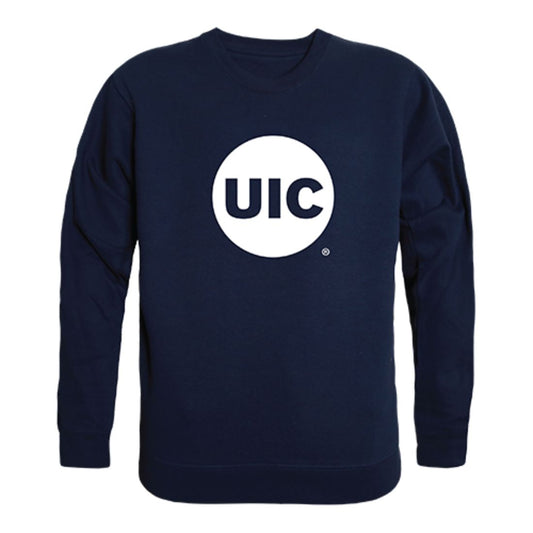University of Illinois at Chicago Flames Crewneck Pullover Sweatshirt Sweater Navy-Campus-Wardrobe