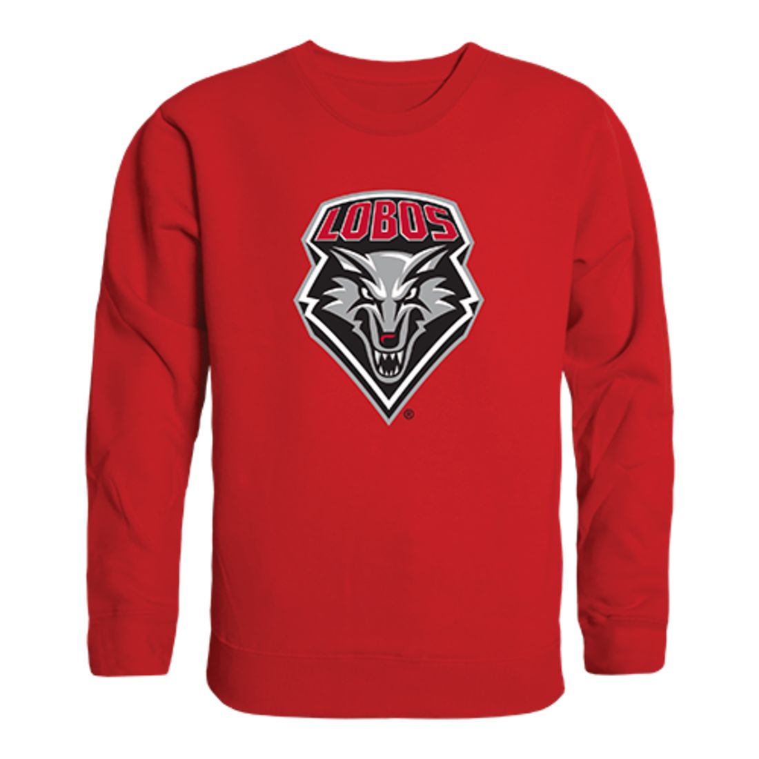 University of New Mexico Lobo Louie Crewneck Pullover Sweatshirt Sweater Red-Campus-Wardrobe