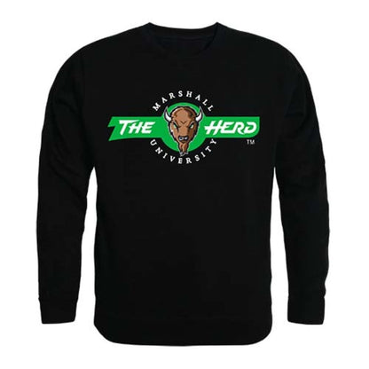 Marshall University Thundering Herd Crewneck Pullover Sweatshirt Sweater Black-Campus-Wardrobe