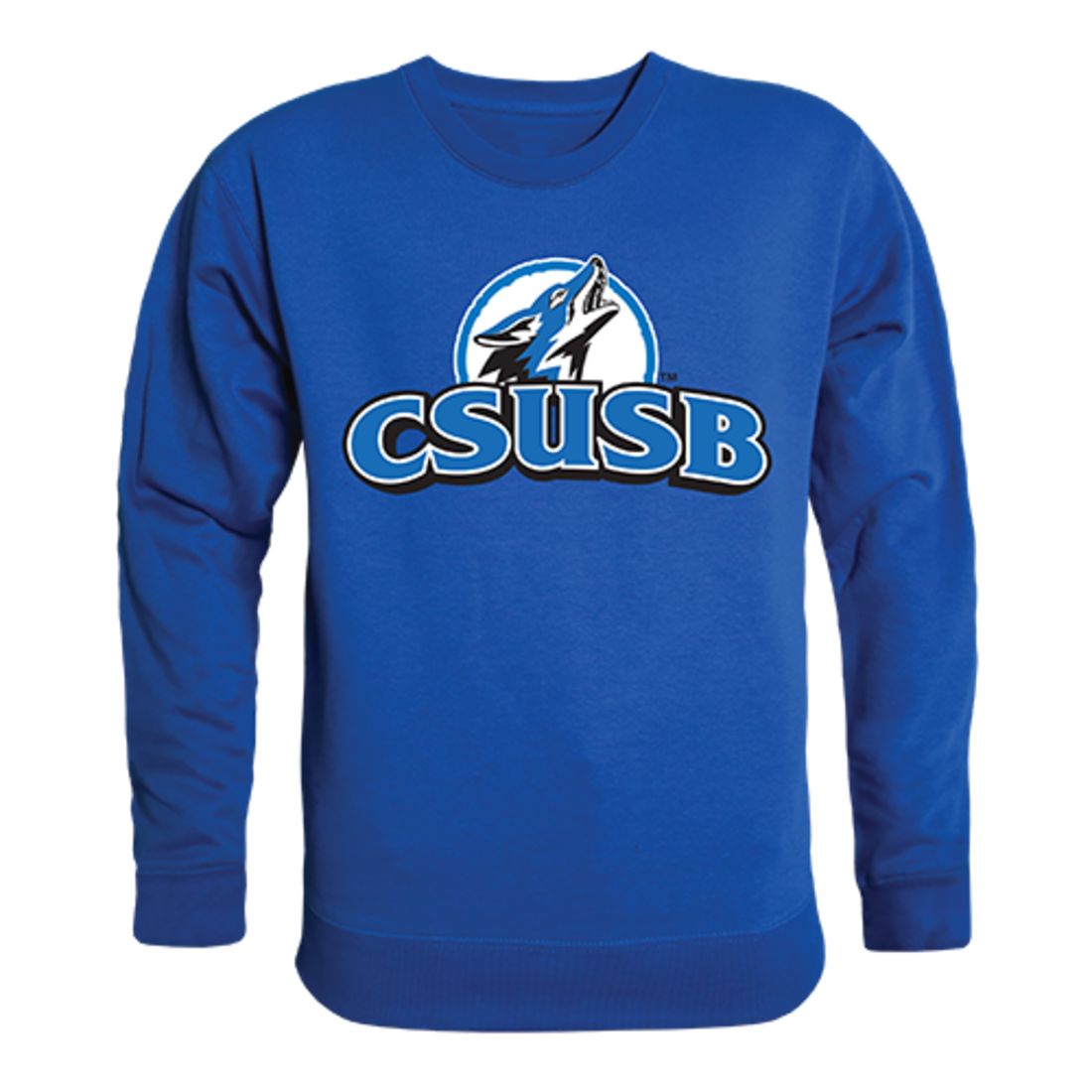 Cal State University, San Bernardino Coyotes Crewneck Pullover Sweatshirt Sweater Royal-Campus-Wardrobe