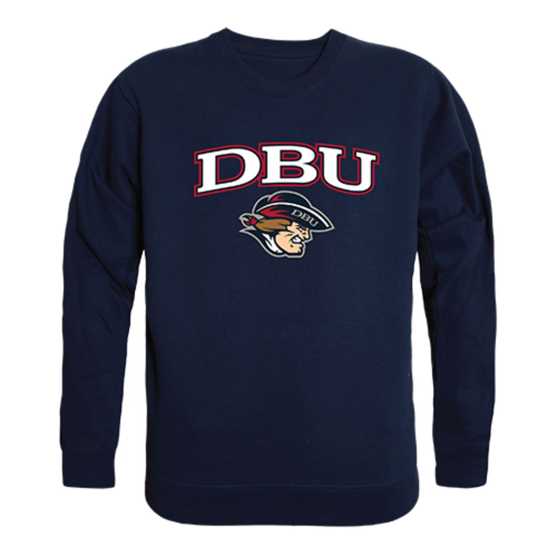 Dallas Baptist University Patriot Crewneck Pullover Sweatshirt Sweater Navy-Campus-Wardrobe