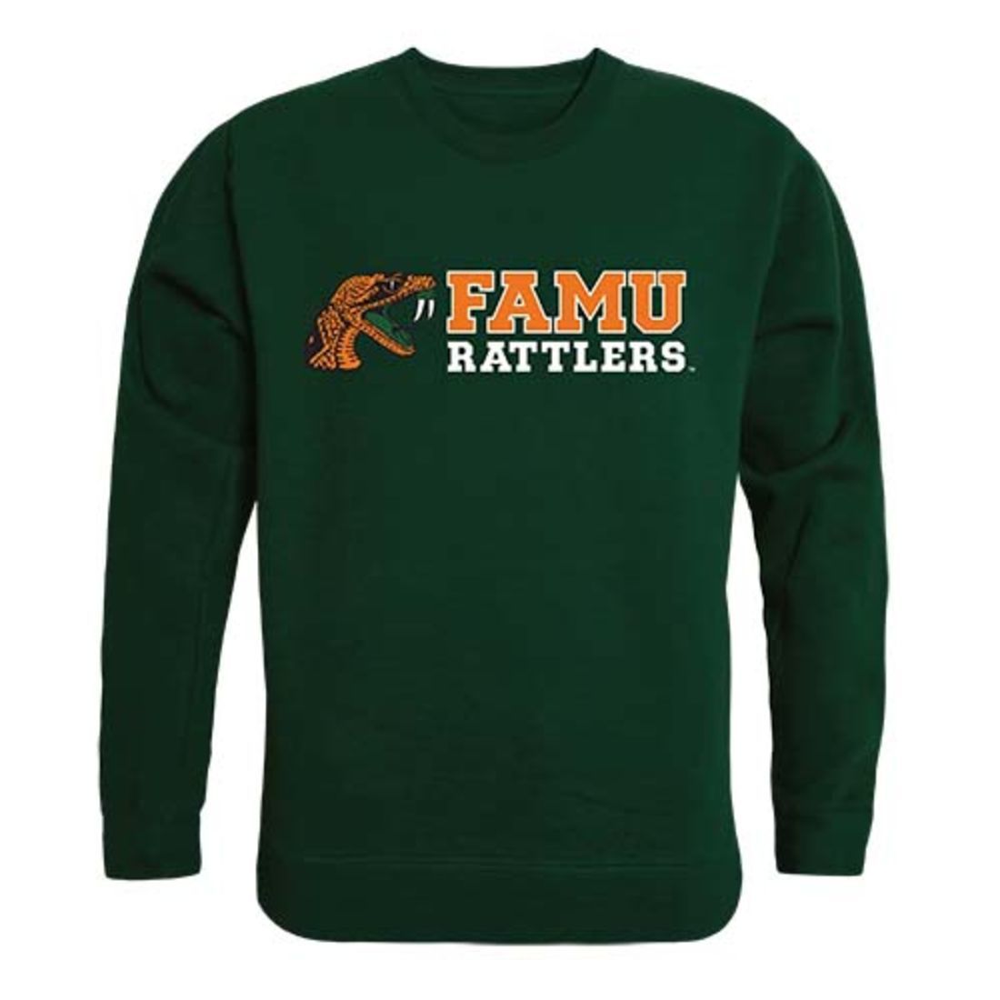 Florida A&M University Rattlers Crewneck Pullover Sweatshirt Sweater Forest-Campus-Wardrobe