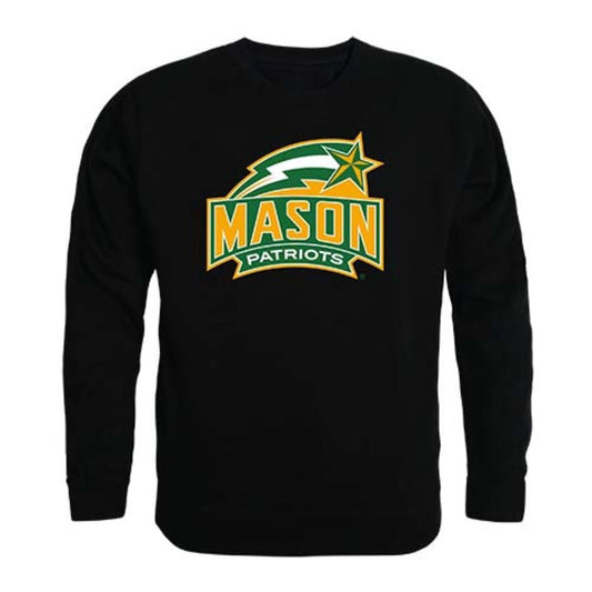 George Mason University Patriots Crewneck Pullover Sweatshirt Sweater Black-Campus-Wardrobe