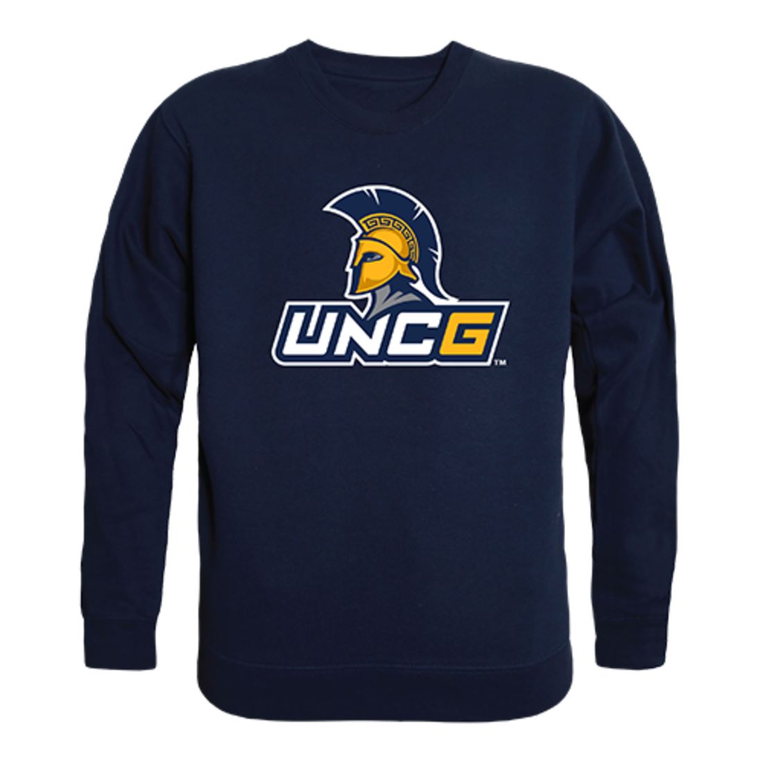University of North Carolina at Greensboro Spartans Crewneck Pullover Sweatshirt Sweater Navy-Campus-Wardrobe