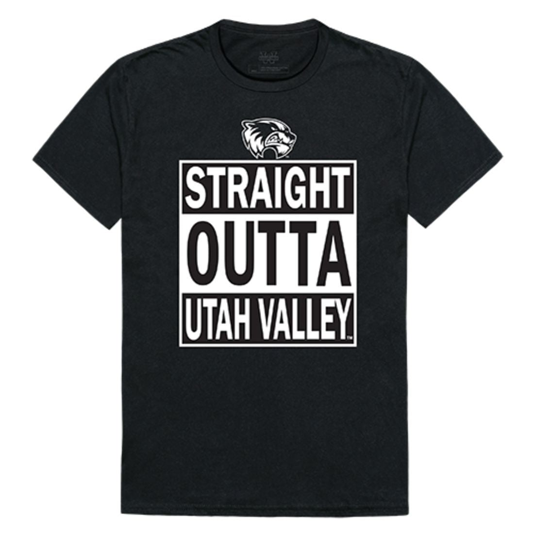 UVU Utah Valley University Wolverines Straight Outta T-Shirt Black-Campus-Wardrobe