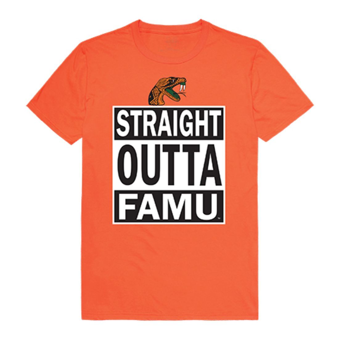 FAMU Florida A&M University Rattlers Straight Outta T-Shirt Orange-Campus-Wardrobe