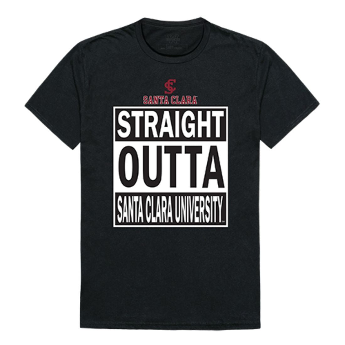 SCU Santa Clara University Broncos Straight Outta T-Shirt Black-Campus-Wardrobe