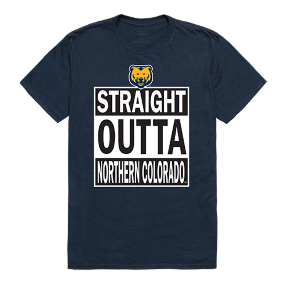 UNC University of Northern Colorado Bears Straight Outta T-Shirt Navy-Campus-Wardrobe