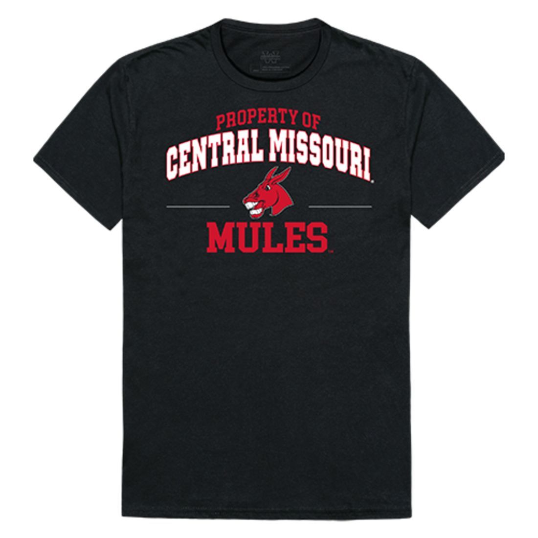 UCM University of Central Missouri Mules Property T-Shirt Black-Campus-Wardrobe