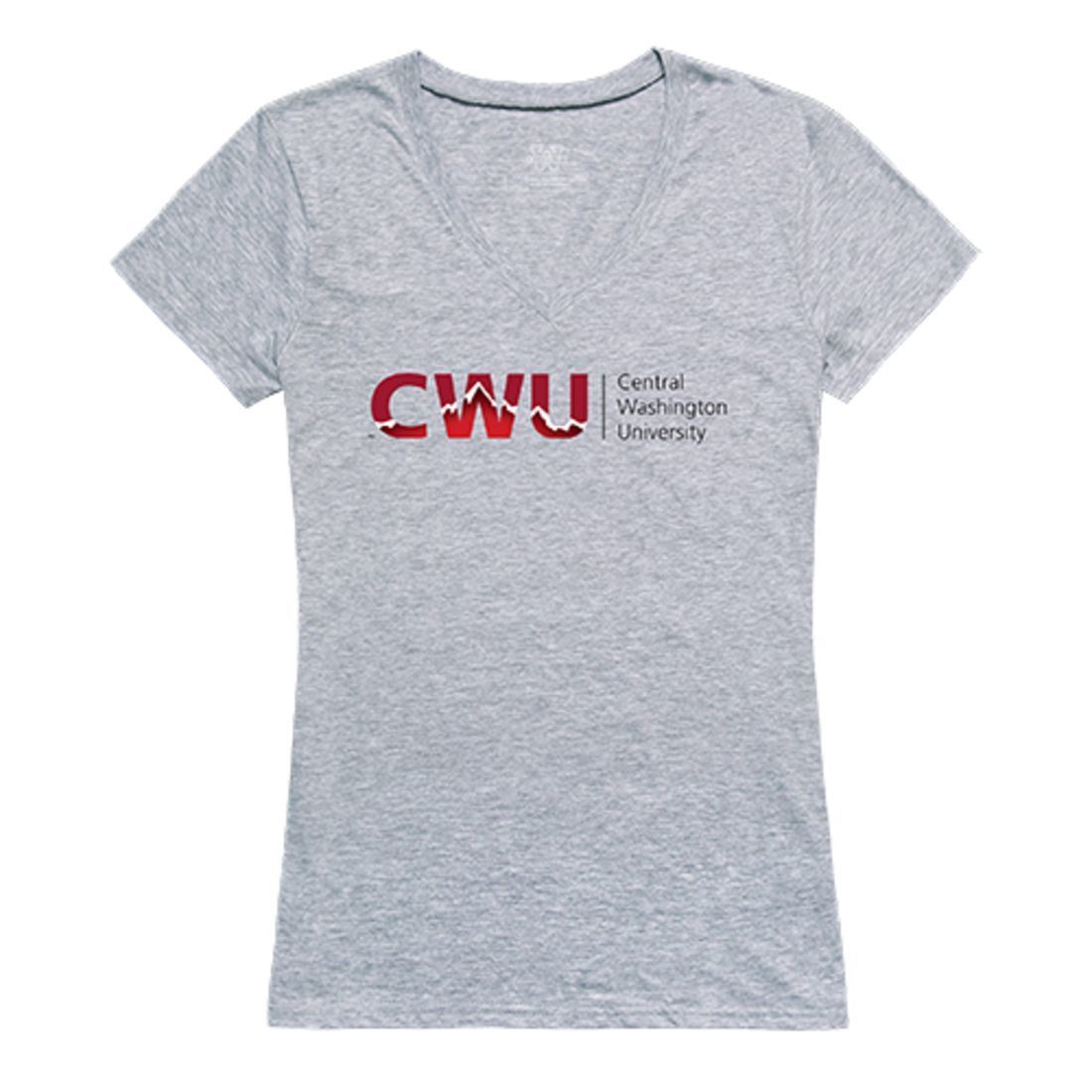CWU Central Washington University Womens Seal Tee T-Shirt Heather Grey-Campus-Wardrobe