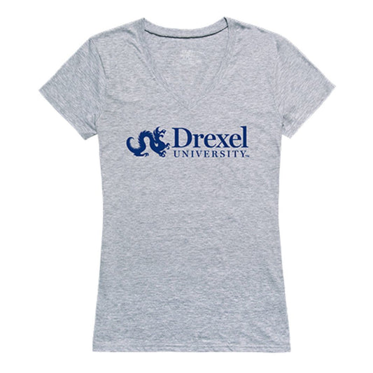 Drexel University Womens Seal Tee T-Shirt Heather Grey-Campus-Wardrobe