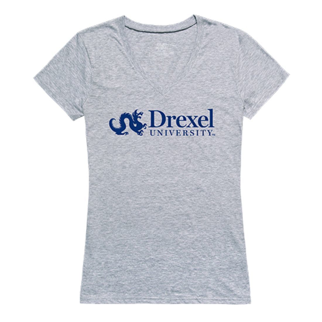 Drexel University Womens Seal Tee T-Shirt Heather Grey-Campus-Wardrobe