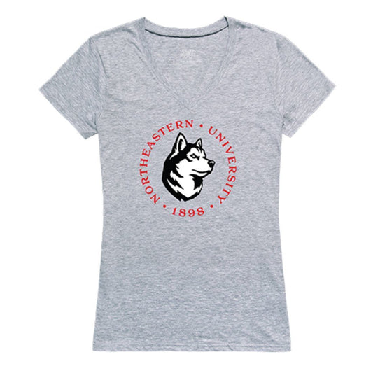 Northeastern University Womens Seal Tee T-Shirt Heather Grey-Campus-Wardrobe