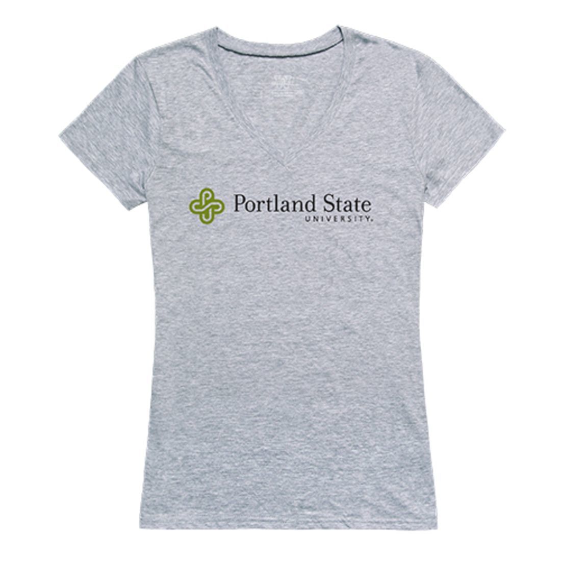PSU Portland State University Womens Seal Tee T-Shirt Heather Grey-Campus-Wardrobe