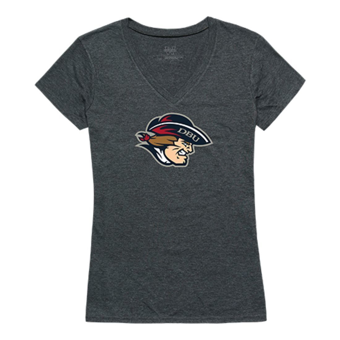 DBU Dallas Baptist University Patriot Womens Cinder Tee T-Shirt Heather Charcoal-Campus-Wardrobe