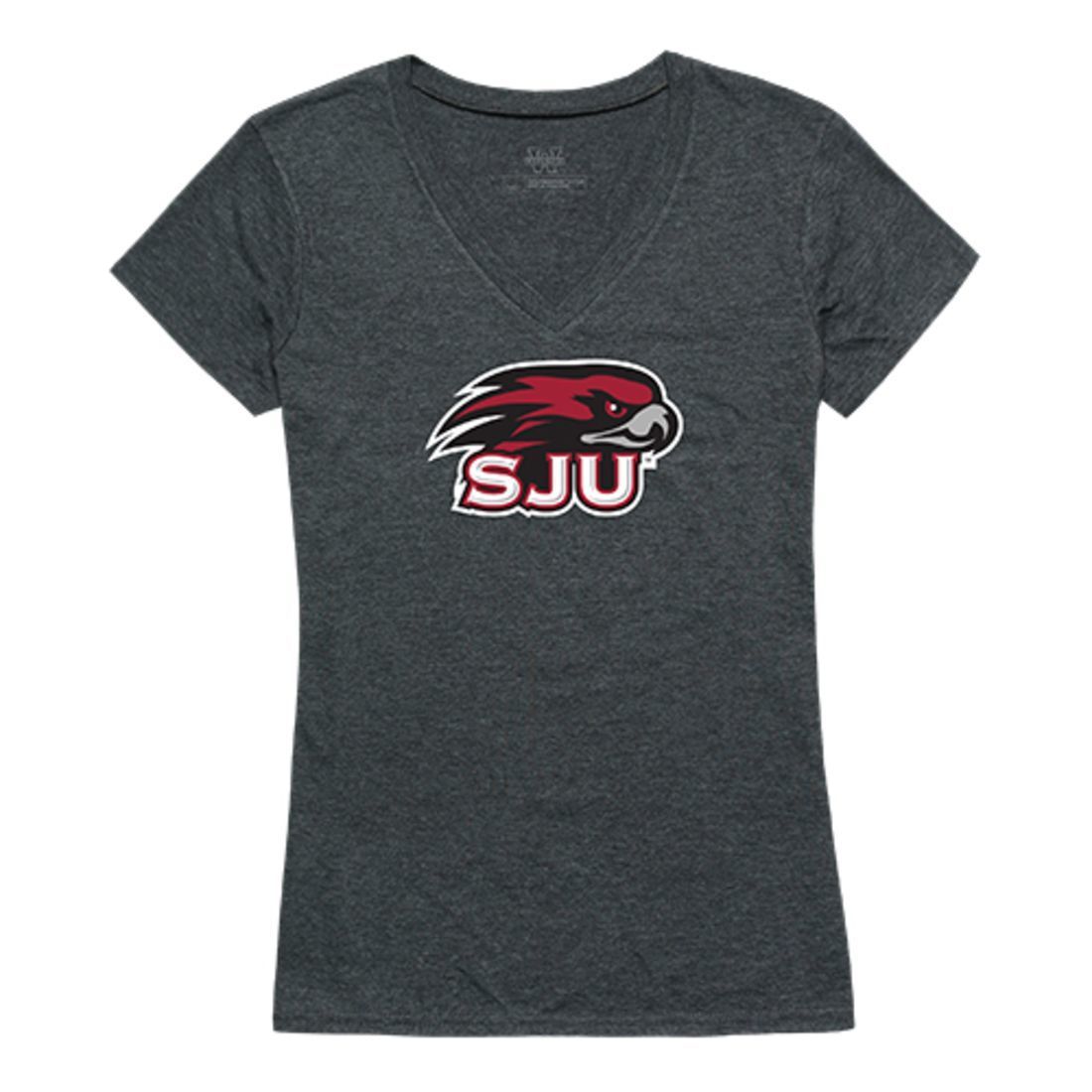 SJU Saint Joseph's University Hawks Womens Cinder Tee T-Shirt Heather Charcoal-Campus-Wardrobe
