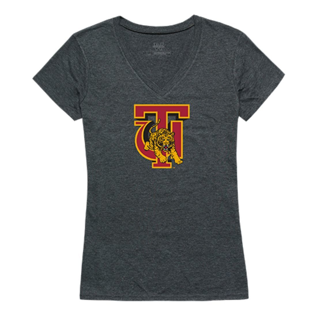 Tuskegee University Tigers Womens Cinder Tee T-Shirt Heather Charcoal-Campus-Wardrobe