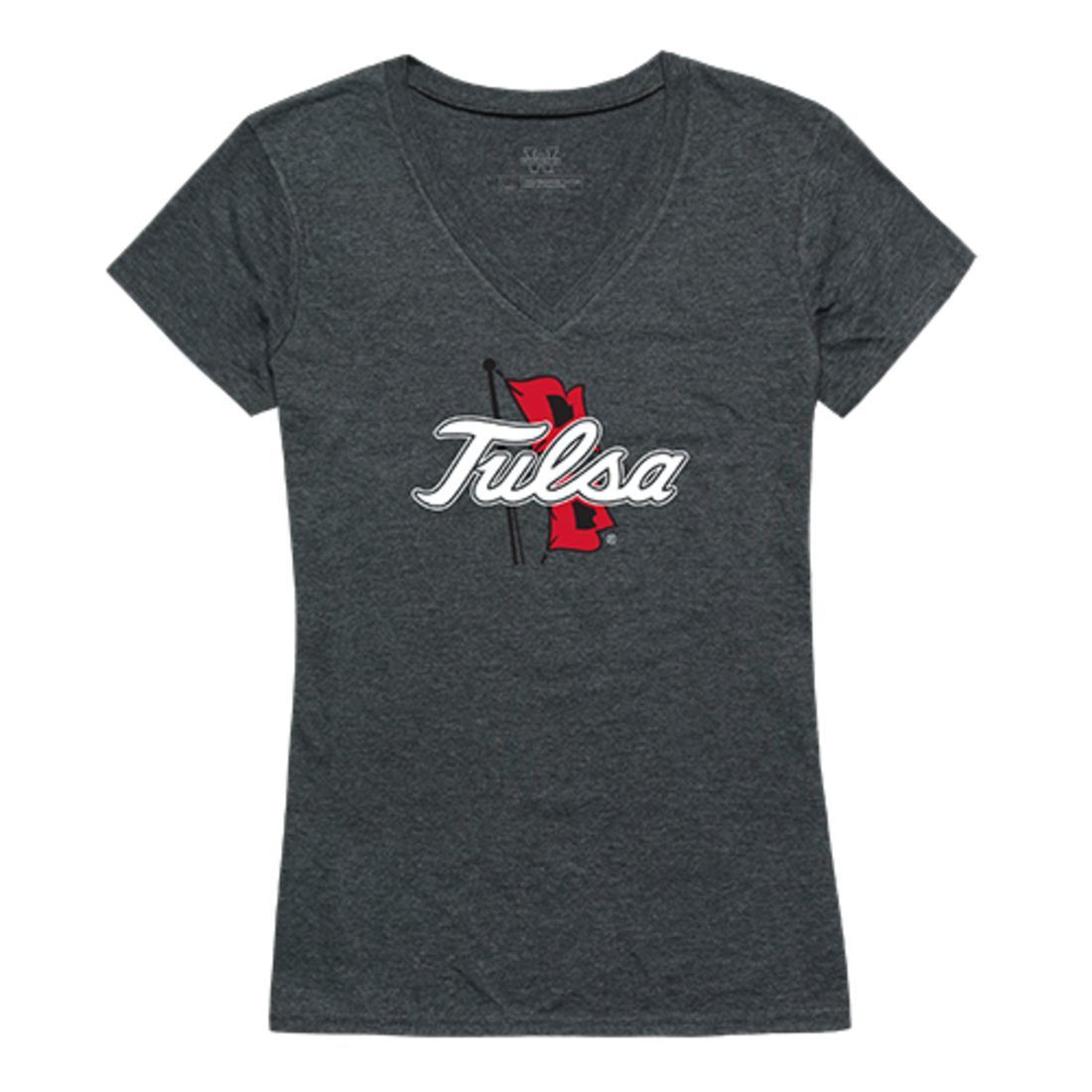 University of Tulsa Golden Hurricane Womens Cinder Tee T-Shirt Heather Charcoal-Campus-Wardrobe