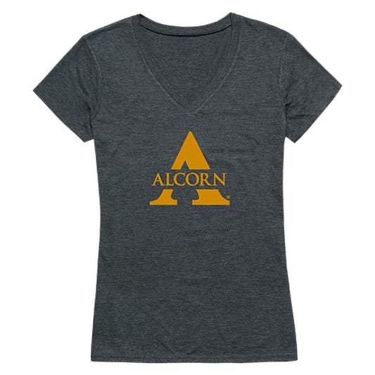 Alcorn State University Braves Womens Cinder T-Shirt Heather Charcoal-Campus-Wardrobe