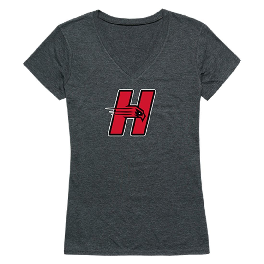 University of Hartford Hawks Womens Cinder T-Shirt Heather Charcoal-Campus-Wardrobe