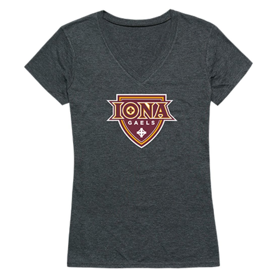 Iona College Gaels Womens Cinder T-Shirt Heather Charcoal-Campus-Wardrobe