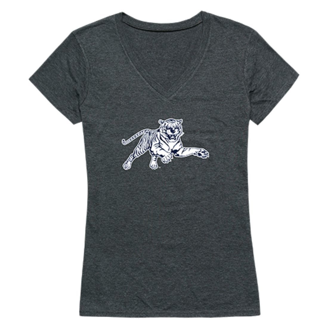 JSU Jackson State University Tigers Womens Cinder T-Shirt Heather Charcoal-Campus-Wardrobe