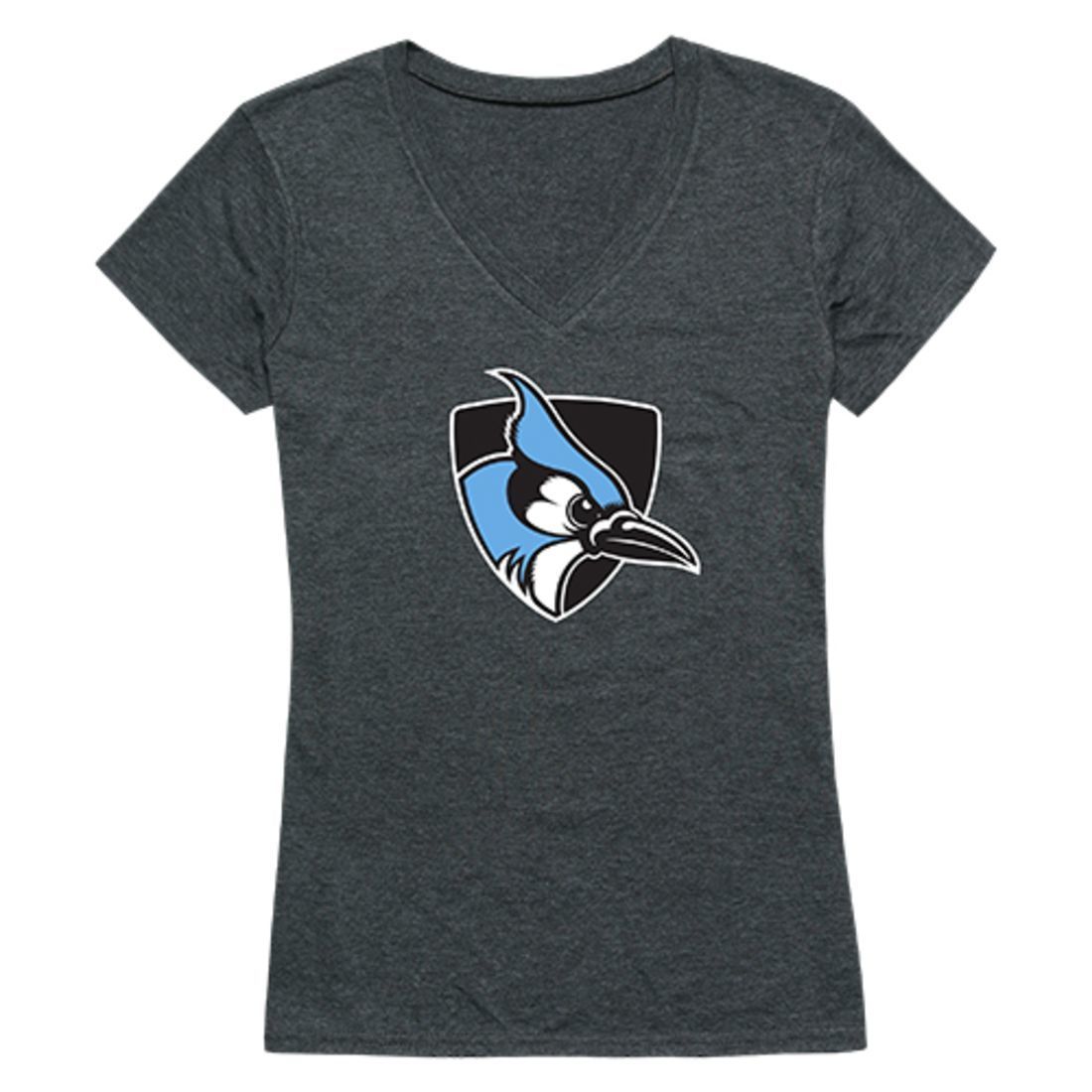 JHU Johns Hopkins University Blue Jays Womens Cinder T-Shirt Heather Charcoal-Campus-Wardrobe