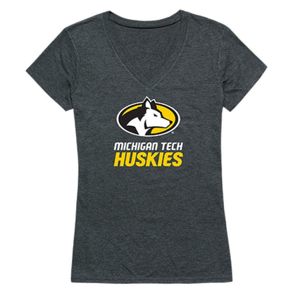Michigan Technological University Huskies Womens Cinder T-Shirt Heather Charcoal-Campus-Wardrobe