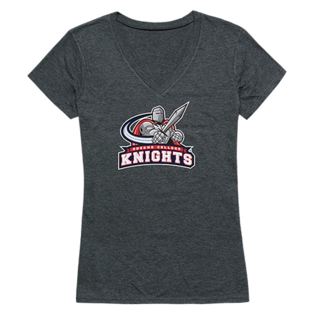 CUNY Queens College Knights Womens Cinder T-Shirt Heather Charcoal-Campus-Wardrobe