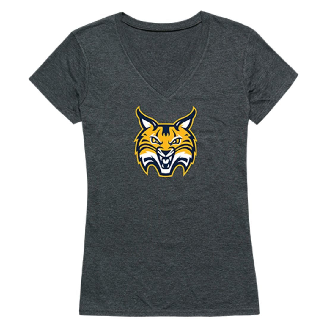 QU Quinnipiac University Bobcats Womens Cinder T-Shirt Heather Charcoal-Campus-Wardrobe