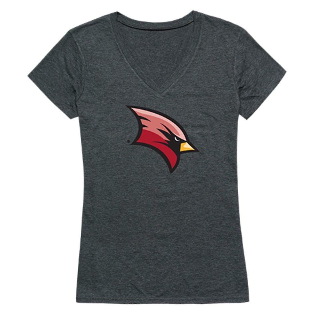 SVSU Saginaw Valley State University Cardinals Womens Cinder T-Shirt Heather Charcoal-Campus-Wardrobe