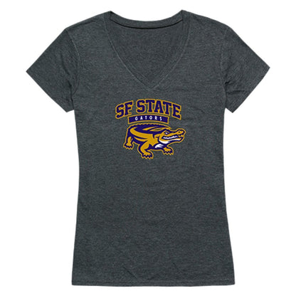 SFSU San Francisco State University Gators Womens Cinder T-Shirt Heather Charcoal-Campus-Wardrobe
