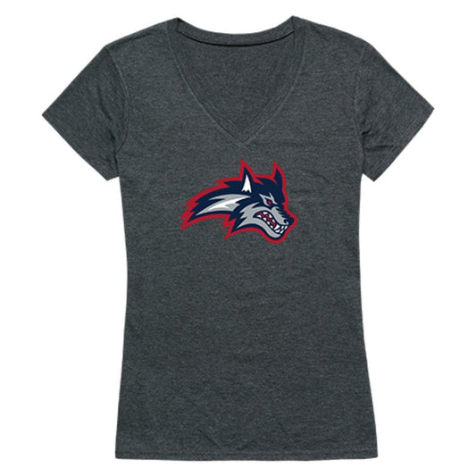 Stony Brook University Seawolves Womens Cinder T-Shirt Heather Charcoal-Campus-Wardrobe