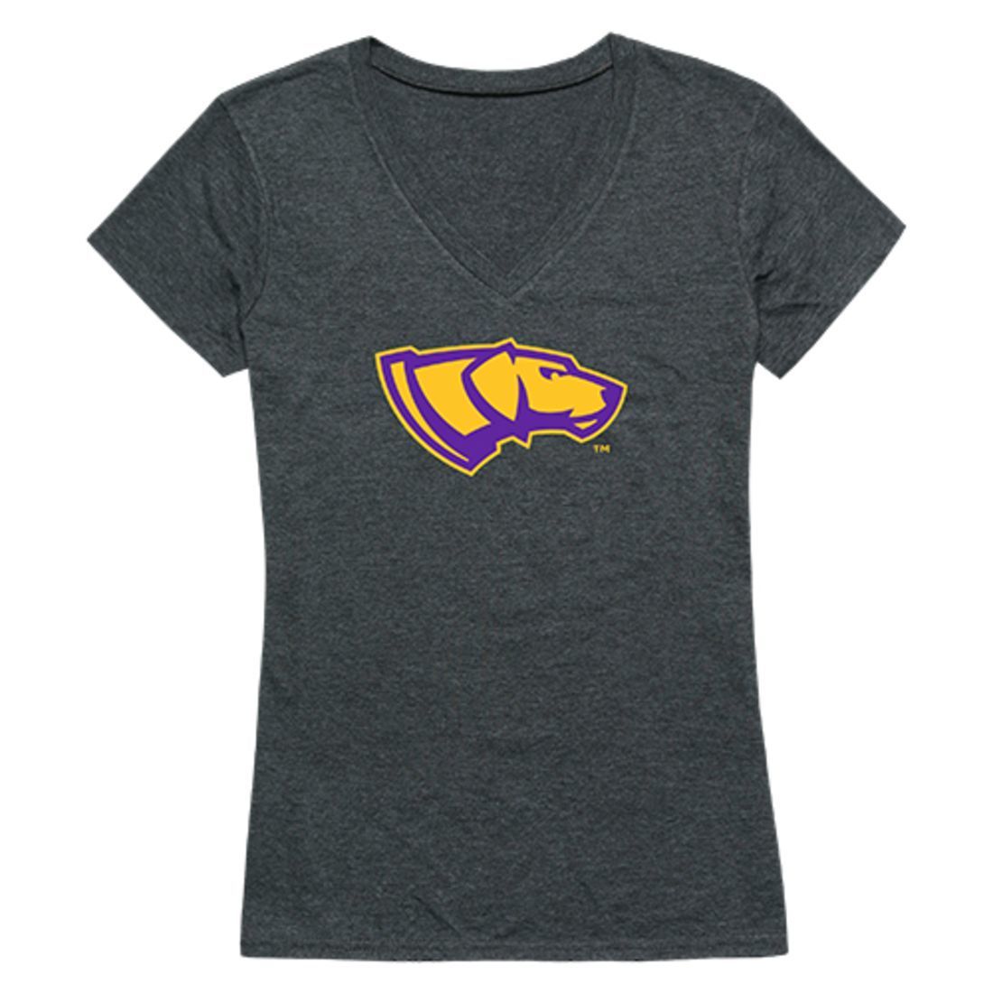 UWSP University of Wisconsin Stevens Point Pointers Womens Cinder T-Shirt Heather Charcoal-Campus-Wardrobe