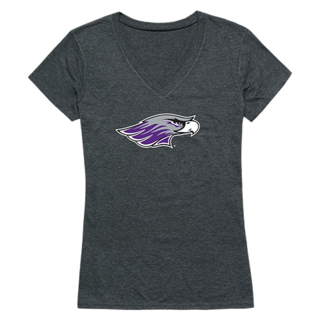 UWW University of Wisconsin Whitewater Warhawks Womens Cinder T-Shirt Heather Charcoal-Campus-Wardrobe