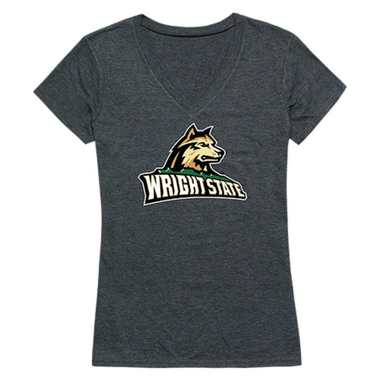 Wright State University Raiders Womens Cinder T-Shirt Heather Charcoal-Campus-Wardrobe