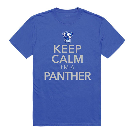 EIU Eastern Illinois University Panthers Keep Calm T-Shirt Royal-Campus-Wardrobe