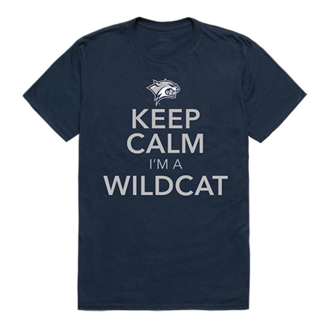 UNH University of New Hampshire Wildcats Keep Calm T-Shirt Navy-Campus-Wardrobe