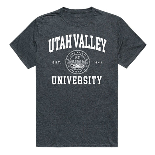 UVU Utah Valley University Wolverines Seal T-Shirt Heather Charcoal-Campus-Wardrobe