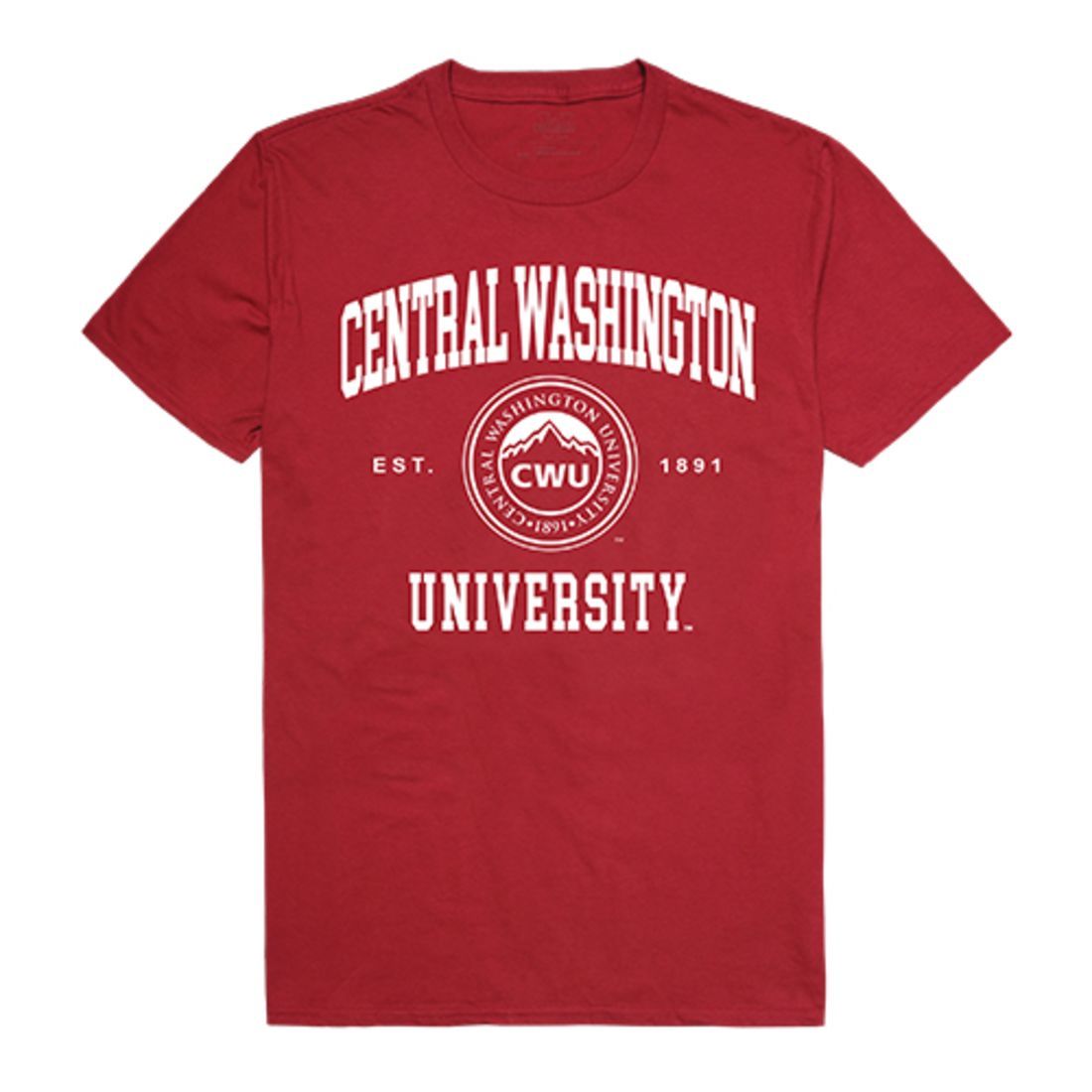 CWU Central Washington University Wildcats Seal T-Shirt Cardinal-Campus-Wardrobe