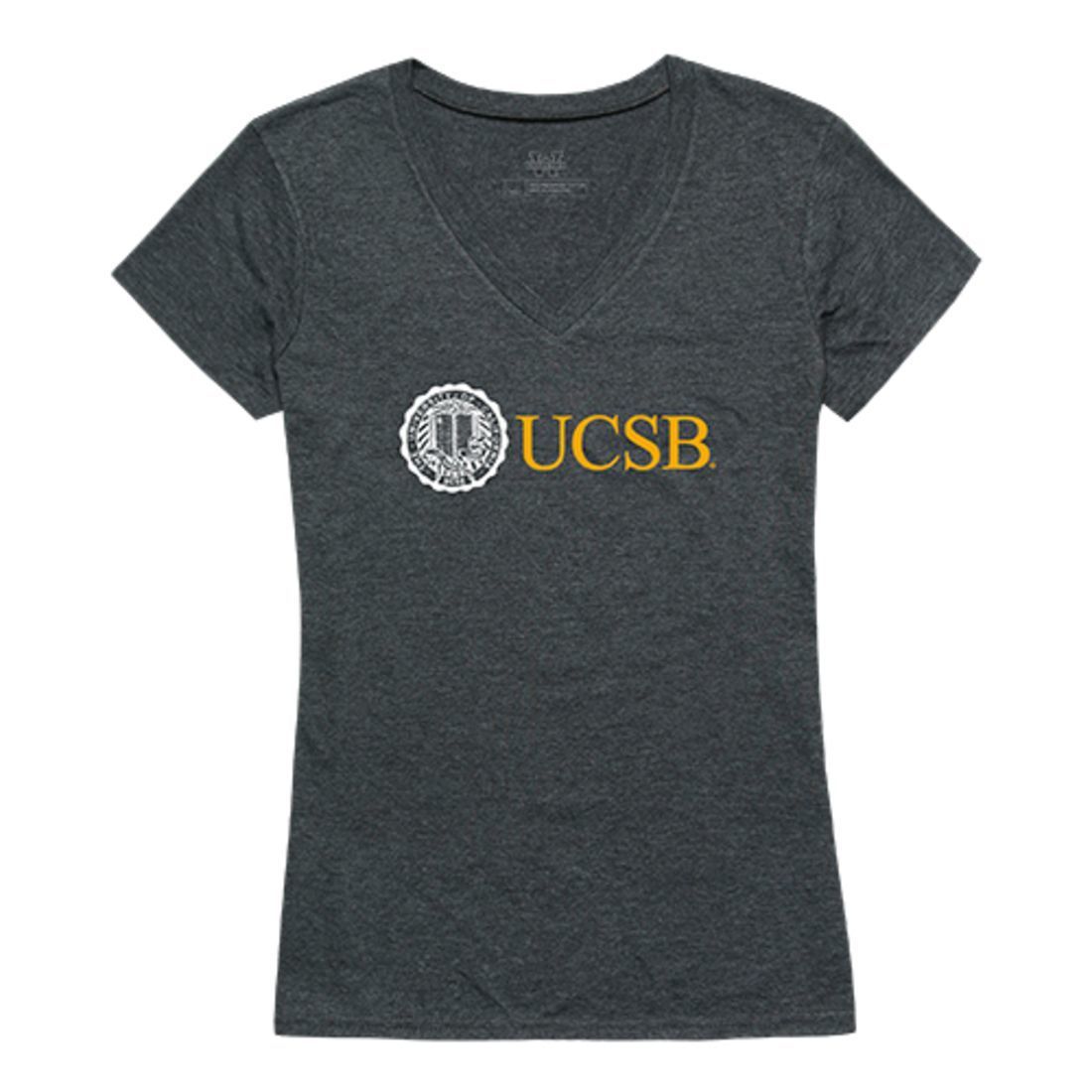 UCSB University of California Santa Barbara Gauchos Womens Institutional Tee T-Shirt Heather Charcoal-Campus-Wardrobe