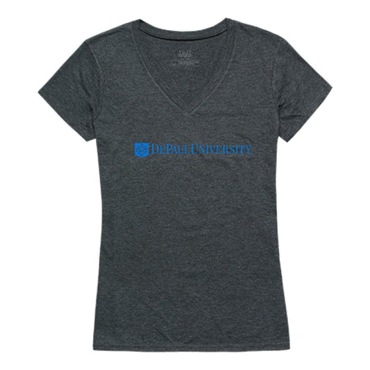 DePaul University Blue Demons Womens Institutional Tee T-Shirt Heather Charcoal-Campus-Wardrobe